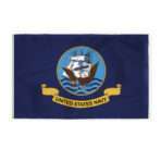 AGAS Large US Navy Flag 5x8 Ft - Printed 200D Nylon