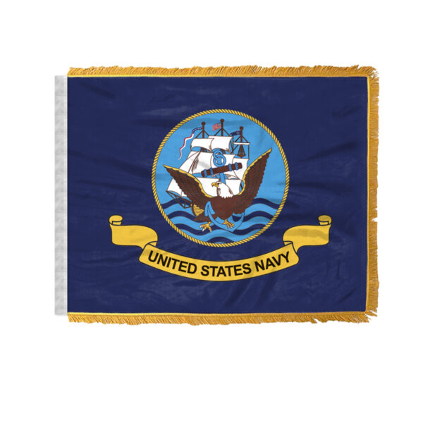 AGAS 4x6 US Navy Military Car Ceremonial Antenna Flag- Single Sided Printed Wrap Knitted Polyester - Double Stitched Edges- Perfect for displaying on your Car. (US Navy)