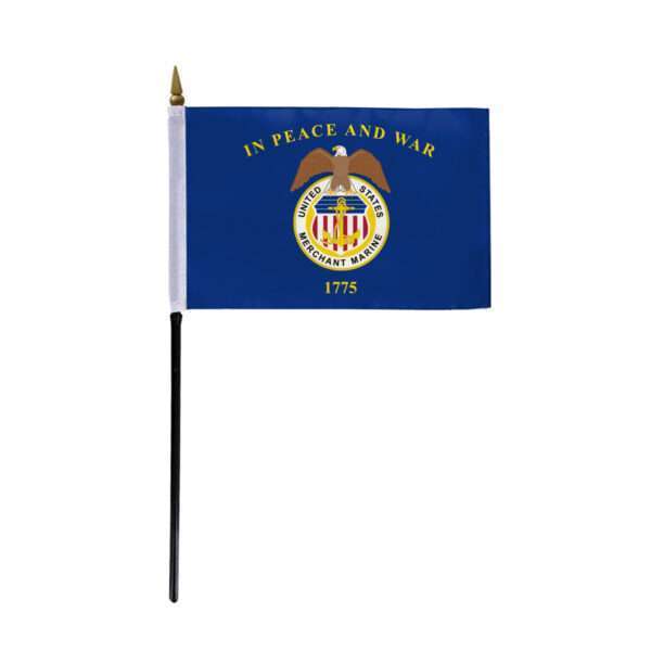 AGAS 4x6 Inch US Merchant Marine Military Stick Flags