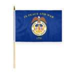 AGAS 12x18 Inch US Merchant Marine Stick Flags
