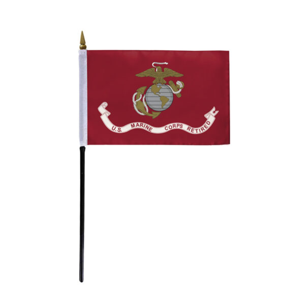 AGAS Marine Corps Retd Stick Flag - 4 x 6 inch