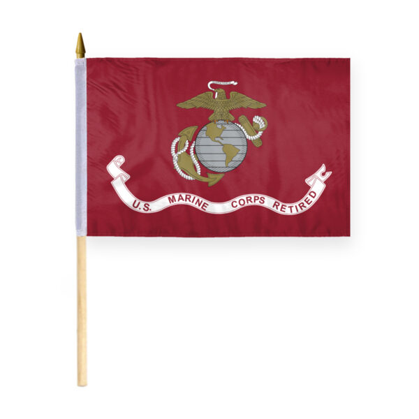 AGAS Marine Corps Retd Stick Flag - 12 x 18 inch