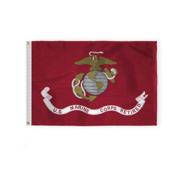 AGAS US Marine Corps Retired Military Flag 2x3 Ft - Printed 200 Denier Nylon