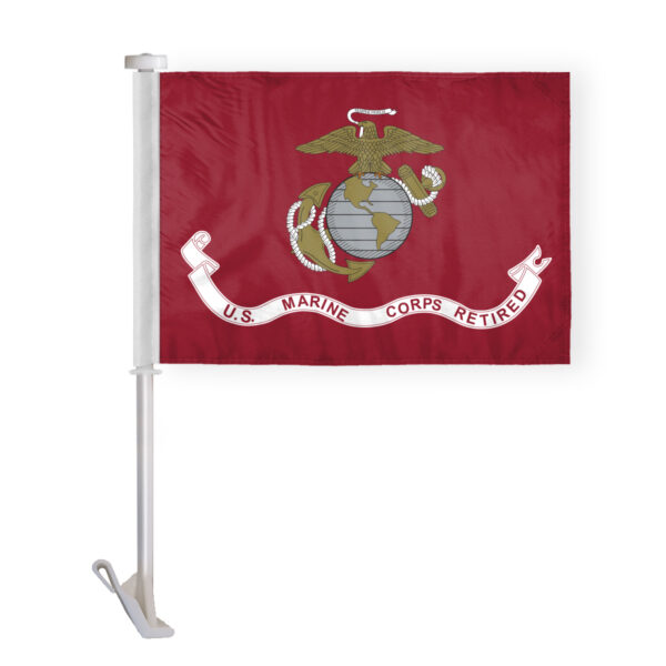 AGAS Marine Corps Retd Premium Car Flag - 10.5x15 inch