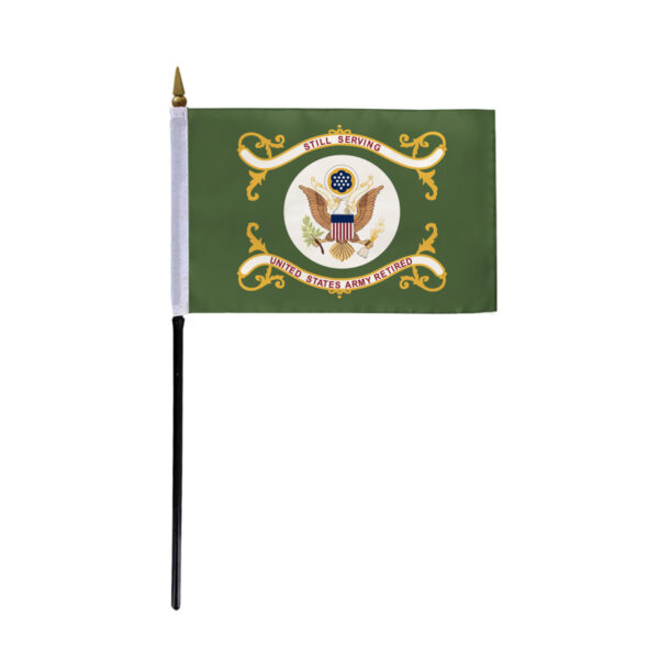 AGAS Army Retired Stick Flag - 4 x 6 inch