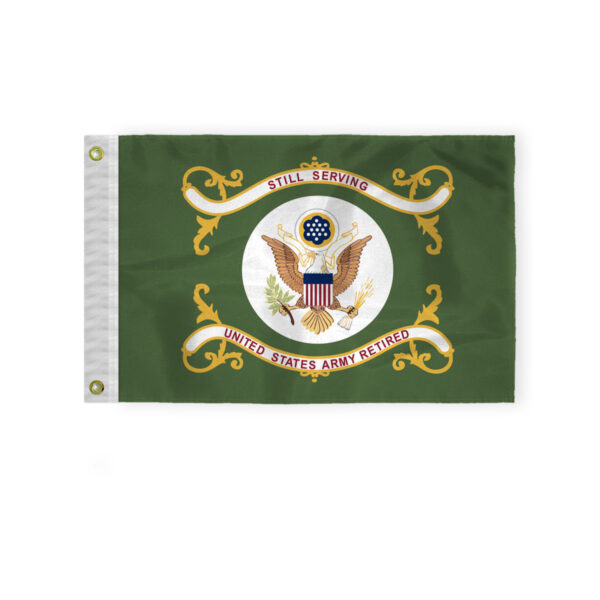 AGAS US Army Retired Boat Flag 12x18 inch - Printed 200 Denier Nylon