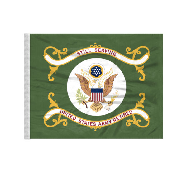 AGAS Army Retired Car Antenna Flag - 12x18 inch - Single Sided Printed Wrap Knitted Polyester
