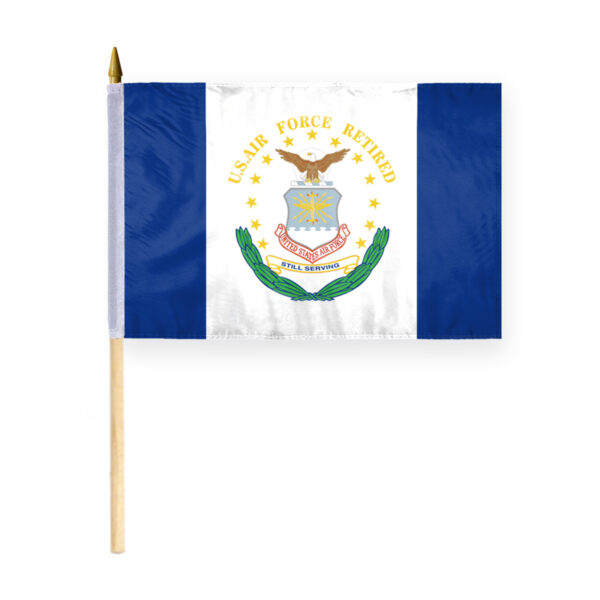 AGAS Air Force Retired Stick Flag - 12 x 18 inch