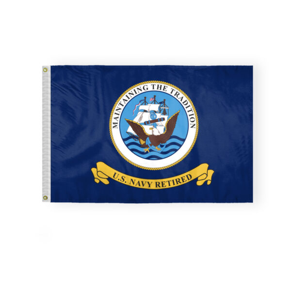 AGAS Navy Retired Flag 2x3 Ft - Printed Single Sided Polyester