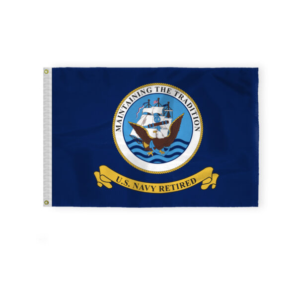 AGAS US Navy Retired Military Flag 2x3 Ft