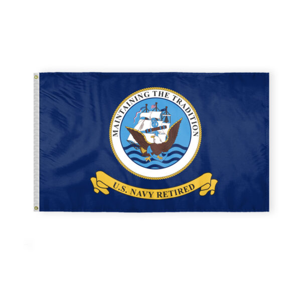 AGAS US Navy Retired Flag 3x5 Ft - Printed Single Sided Polyester