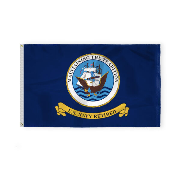 AGAS United States Navy Retired Flag 3x5 Ft - Printed 200 Denier Nylon
