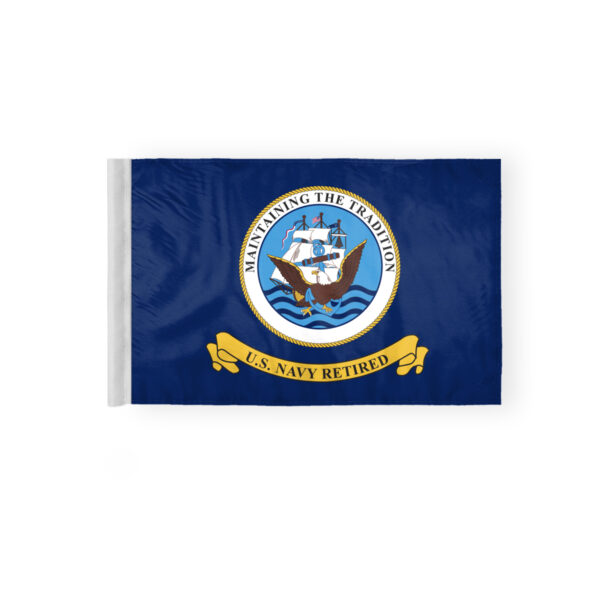 AGAS Navy Retired Motorcycle Flag - 6x9 inch