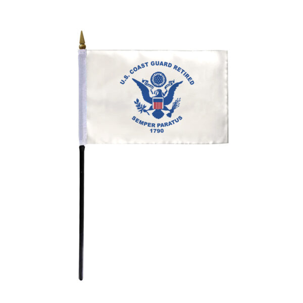 AGAS Coast Guard Retired Stick Flag - 4 x 6 inch