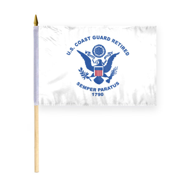 AGAS Coast Guard Retired Stick Flag - 12 x 18 inch