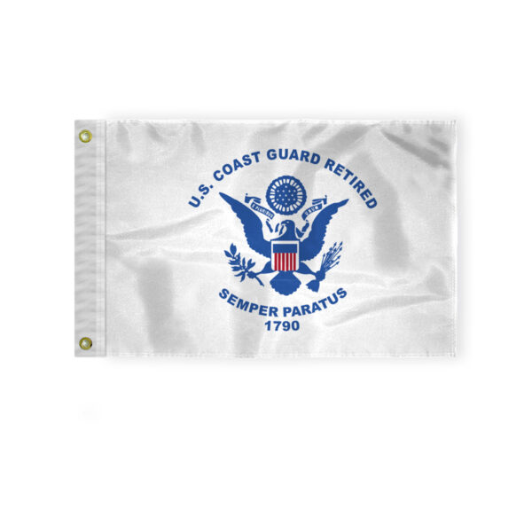 AGAS USCG Coast Guard Retired Boat Flag 12x18 inch - Printed 200 Denier Nylon