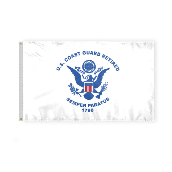 AGAS US Coast Guard Retired Military Flag 2x3 Ft - Double Sided Printed 200 Denier Nylon