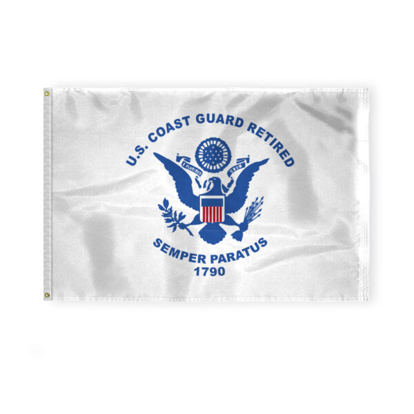 AGAS USA Coast Guard Retired Flag 4x6 Ft - Printed 200 Denier Outdoor Nylon
