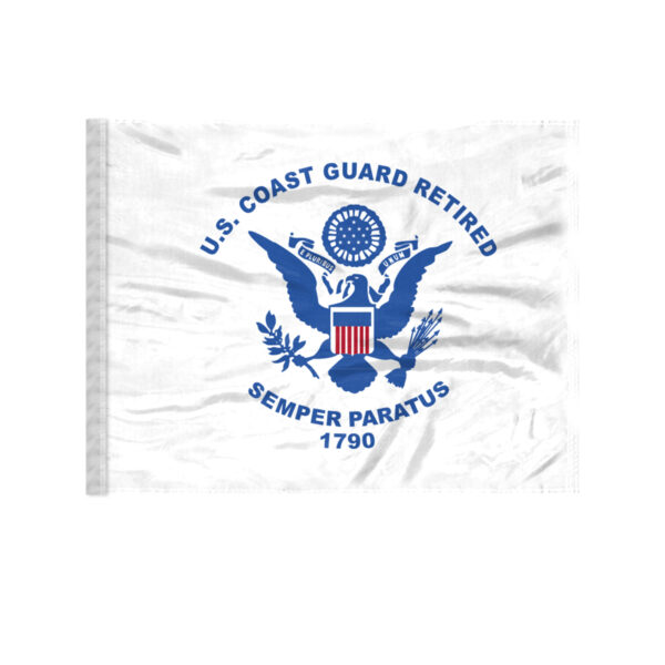 AGAS Coast Guard Retired Car Antenna Flag - 12x18 inch