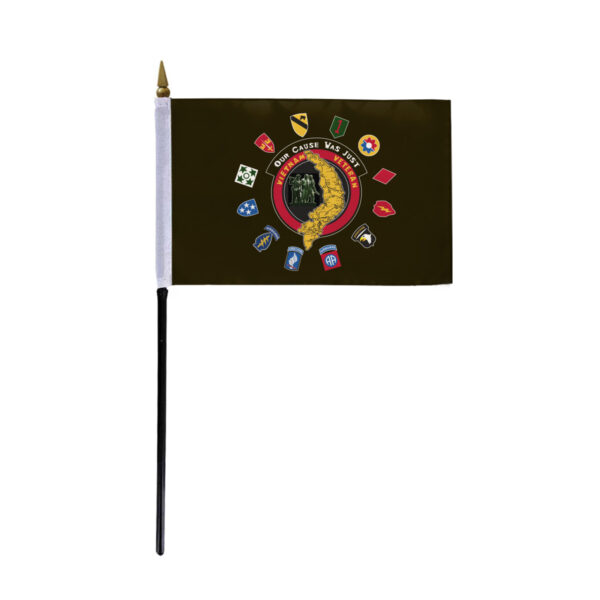 AGAS Vietnam Insignia Stick Flag - 4x6 inch - Special Military Flags