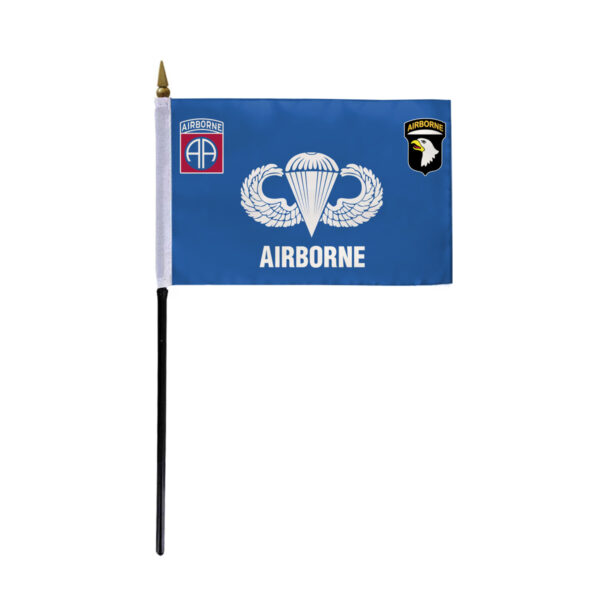AGAS US Army 82nd 101st Airborne Stick Flag - 4x6 inch - Special Military Flags