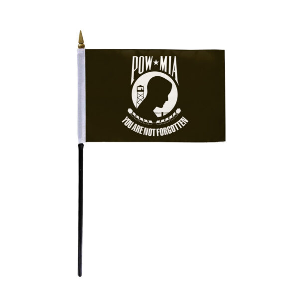 AGAS 4x6 Inch POW MIA black and white mini Military Stick Flags