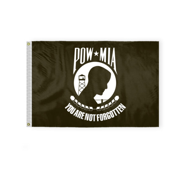 AGAS Pow Mia 2x3 Ft Printed Single Sided on 100% Polyester Fabric - Stitched Edges
