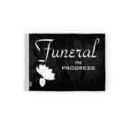 AGAS 6x9 inch Funeral In Progress Motorcycle Flag Black & White Flower Design