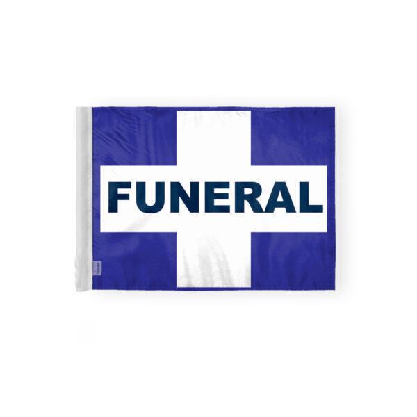 AGAS Memorial Service Funeral Motorcycle Flags - 6x9 inch White Cross on Purple