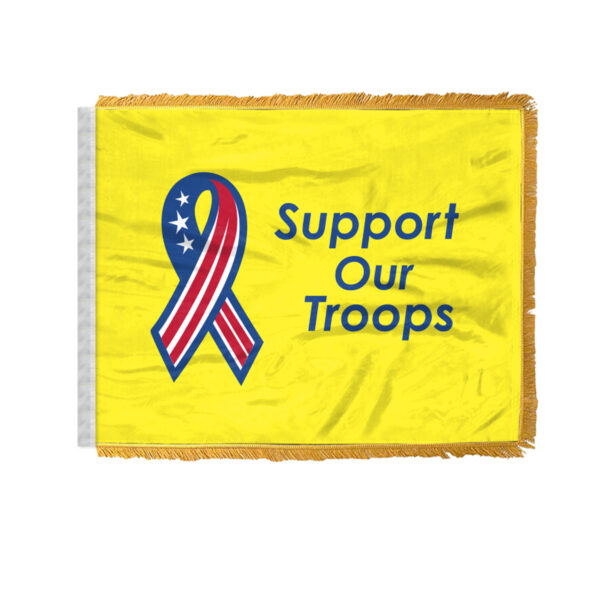 AGAS 4x6 US Military Yellow support our Troops Car Ceremonial Antenna Flag