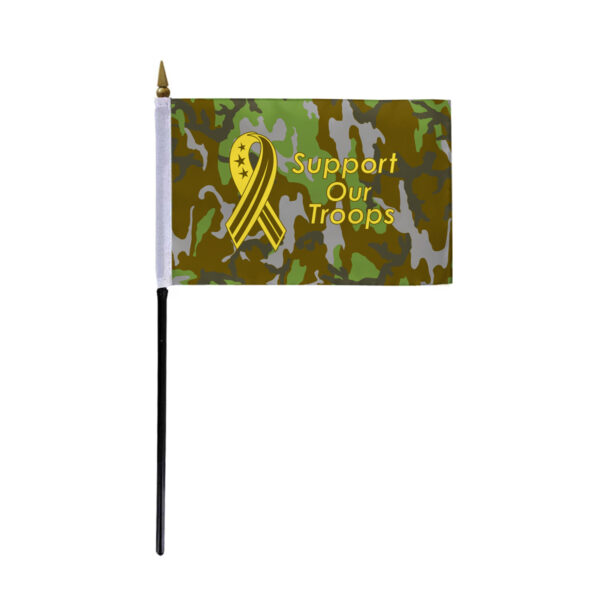 AGAS 4x6 Inch Us support our troops camouflag mini Military Stick Flags