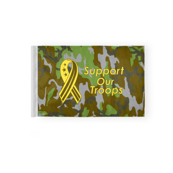 AGAS 6x9 Inch Support our troops Camouflage Military Motorcyle Flags