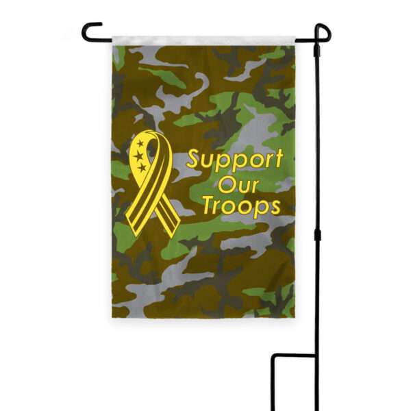 AGAS Support Our Troops Camouflage Garden Flag - 18 x 12 inch Printed Single Sided 200D Nylon