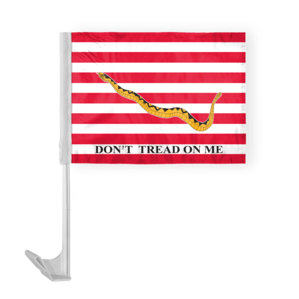 AGAS First Navy Jack Historic Car Flag 12x16 inch Polyester Fabric Double Stitched 17 Inch White Plastic Flexible