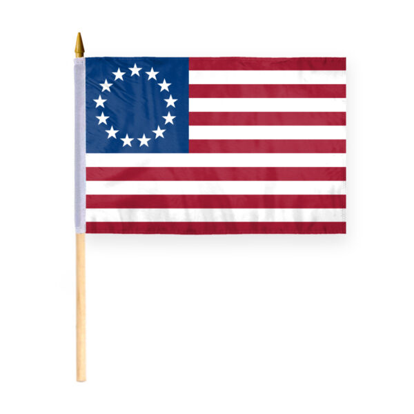 AGAS First United States Flag Betsy Ross Stick Flags 12 x 18 inch