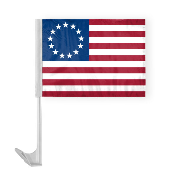 AGAS Betsy Ross 13 Star Car Flag 12x16 inch Polyester Fabric Double Stitched 17 Inch