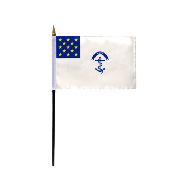 4"x6" Rhode Island Regiment flag w/pole