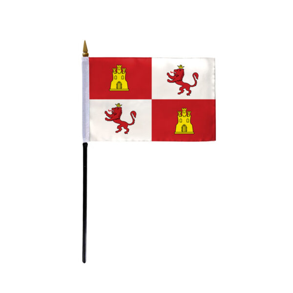 4"x6" Royal Std. of Spain flag w/pole
