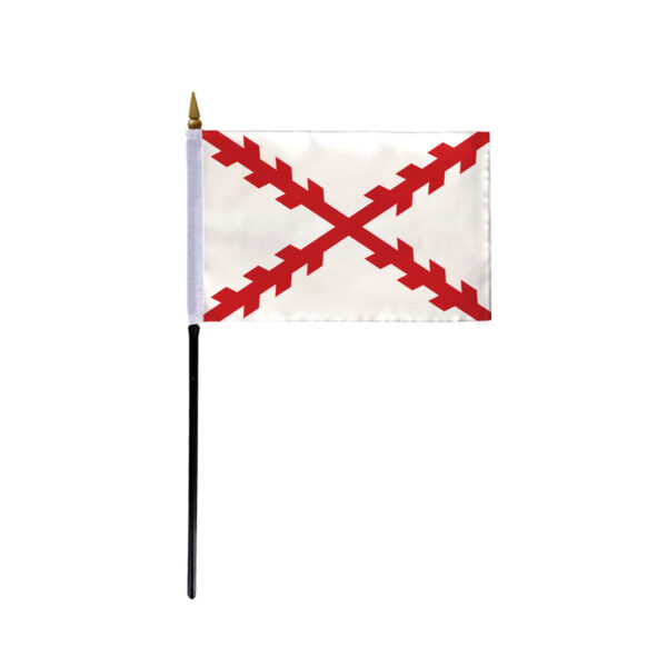 4"x6" Cross of Burgundy flag w/pole