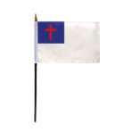 AGAS Flags 4"x6" Inch Christian Religious Stick Flag, Printed on Economy Polyester