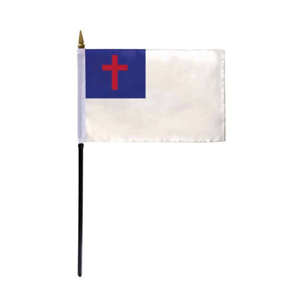 AGAS Flags 4"x6" Inch Christian Religious Stick Flag, Printed on Economy Polyester