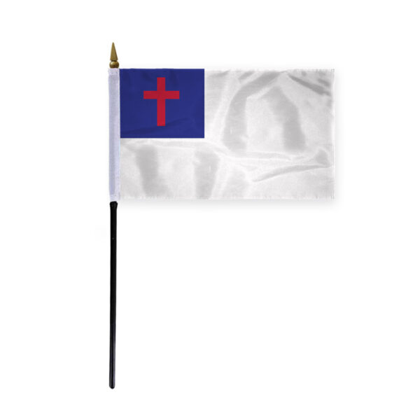 AGAS Flags 4"x6" Inch Christian Religious Stick Flag, Printed on 200D Nylon