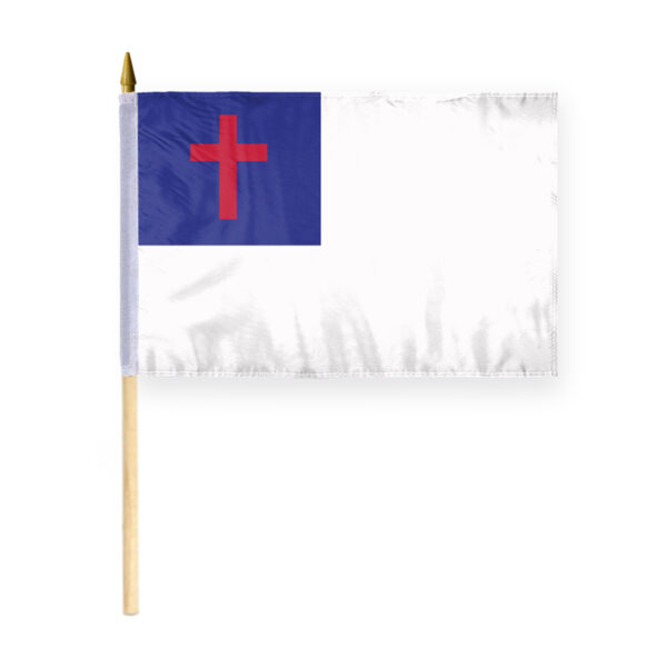 AGAS Flags 12"x18" Inch Christian Religious Stick Flag, Printed on Economy Polyester,