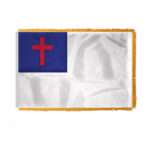 4x6 Ft Christian Flag with Gold Fringe