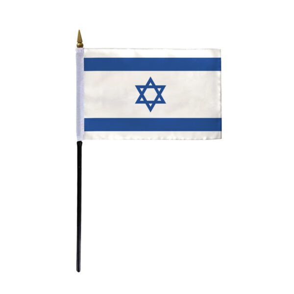 AGAS Flags 4"x6" Inch Israel Stick Flag, Printed on Economy Polyester