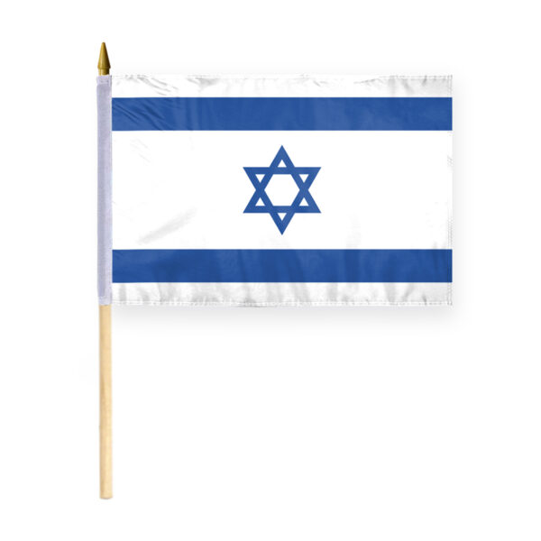 AGAS Flags 12"x18" Inch Israel Stick Flag, Printed on Economy Polyester