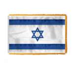 AGAS Israel Zion Flag with Gold Oranamental Fringe 4 x 6 ft