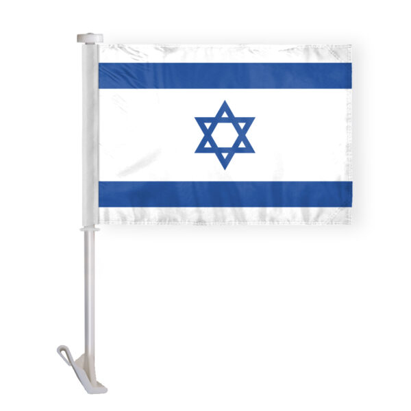 AGAS Israel Premium Car Flag 10.5 x 15 inch Double Sided Printed Wrap Knitted Polyester