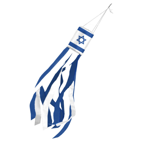 AGAS Flags 60"x5.5" Inch Israel Windsock,Printed on 200D Nylon