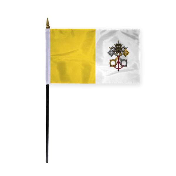 AGAS Flags 4"x6" Inch Papal Stick Flag